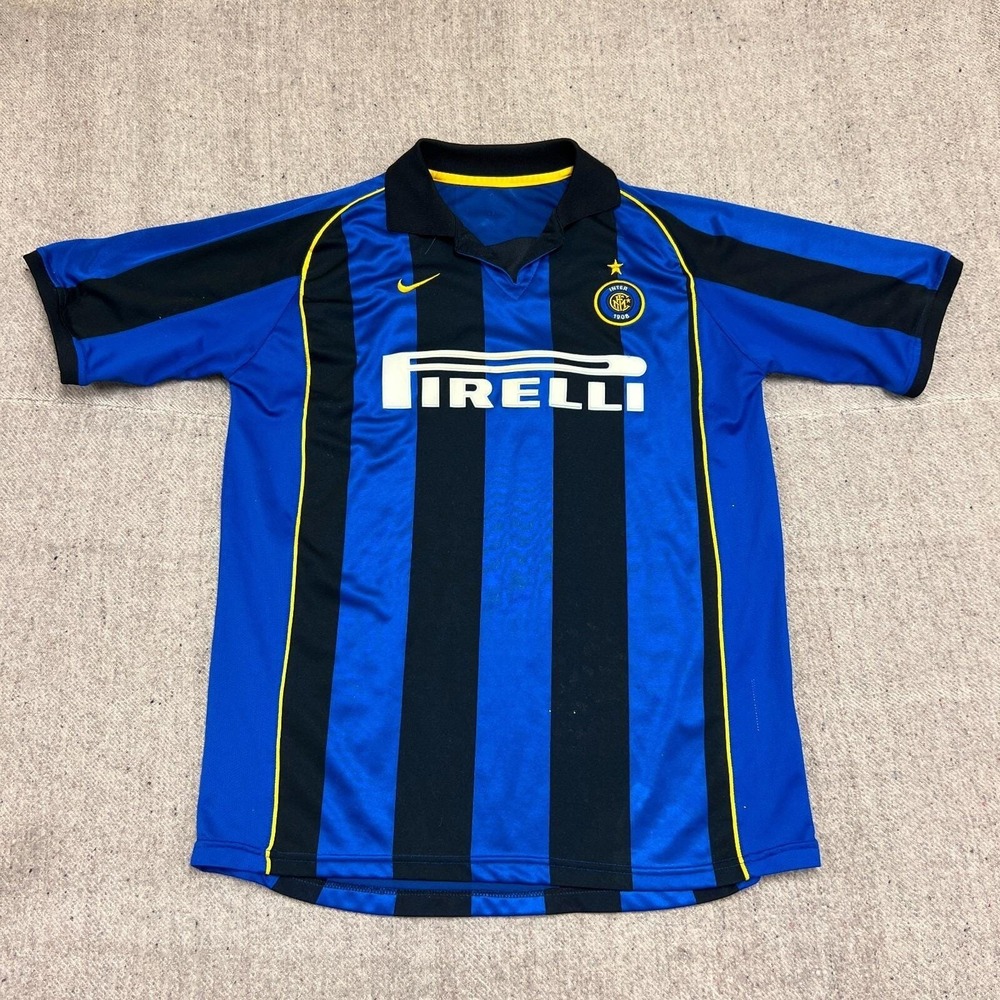 Inter Milan Soccer Jersey‎ Mens Large Blue 2001/2002 Blue Nike Collared
